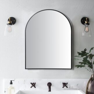 Metal Framed Arch Wall Mirror, Modern Design ORTONBATH™ Bathroom Mirror