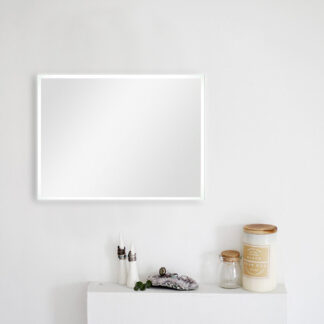 Rectangle Silver Aluminum Framed Touch Control ORTONBATH™ IP67 Diammable  LED Bathroom Mirror
