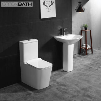 Watermark WELS Two-Piece Rimless Toilet ORTONBATH™ Dual-Flush 3/4.5L PER FLUSH OTWMH002