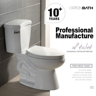CUPC Water sense Two-Piece Elongated S trap 305mm Toilet ORTONBATH™ Single-Flush 4.8L PER FLUSH