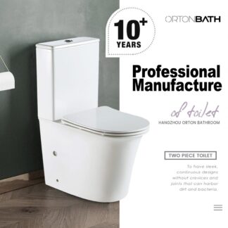 Two-Piece Europe Australian Back To Wall WC Toilet ORTONBATH™ Dual-Flush 3/6L PER FLUSH with UF or PP seat cover