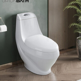 Middle East Qatar WC BATHROOM One-Piece Round Bowl Toilet ORTONBATH™ Dual-Flush 4/6L PER FLUSH OTSJ040 P TRAP 180MM S TRAP 250MM WITH SEAT COVER