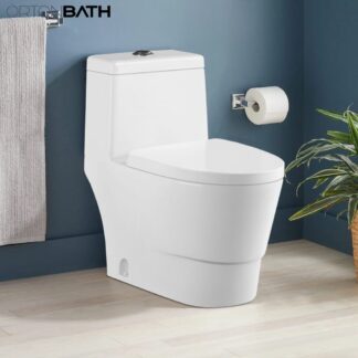 Middle East WC BATHROOM One-Piece Round Bowl Toilet ORTONBATH™ Dual-Flush 4/6L PER FLUSH OTSJ349 P TRAP 180MM S TRAP 250MM WITH SEAT COVER