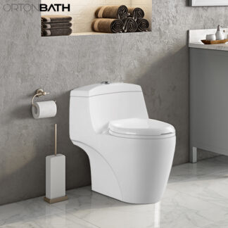 Middle East WC BATHROOM One-Piece Comfort Bowl Toilet ORTONBATH™ Dual-Flush 4/6L PER FLUSH OTSJ334 P TRAP 180MM S TRAP 250MM WITH SEAT COVER