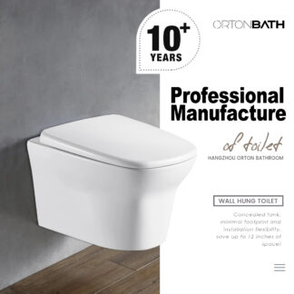 2022 New Design Rectangular  Wall Hung  ORTONBATH™  WC Toilet Bowl OTH2614E