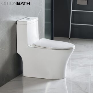 Latin America WC Bathroom Inodoro banos sanitario One-Piece Elongated Toilet ORTONBATH™ Dual-Flush 3.3/4.8L PER FLUSH OTM001