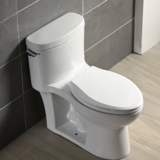 CUPC ONE Piece Elongated Toilet ORTONBATH™ Side single lever bar flush 1.28gpf 4.8L PER FLUSH