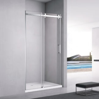 ORTONBATH™ Frameless Sliding Polished Chrome soft close Shower Door(Clear Glass) OTHSD018