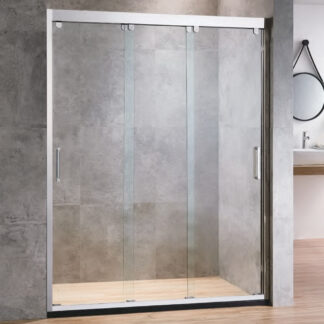 ORTONBATH™ Frameless Sliding Polished Chrome soft close Shower Door(Clear Glass) OTHSD022