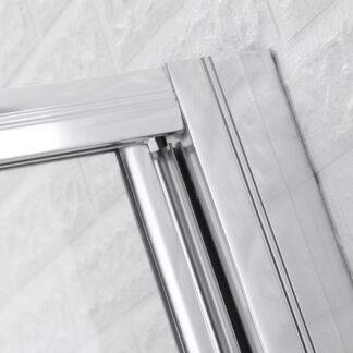 ORTONBATH™ Frameless Sliding Polished Chrome soft close Shower Door(Clear Glass) OTPSD001