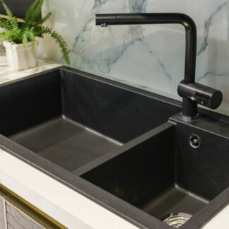 ORTONBATH™ Undermount Granite Composite Single Bowl Kitchen Sink in Grey/white/black  OTA7843GG