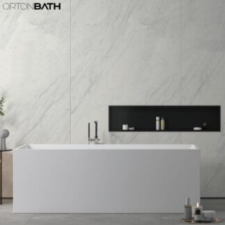 ORTONBATH™ Acrylic Freestanding Contemporary Soaking Bathtub with overflow white  OTAR1500