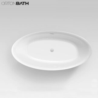 ORTONBATH™ Acrylic Freestanding Contemporary Soaking Bathtub with overflow white  OTBI1800