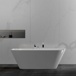 ORTONBATH™ Acrylic Freestanding Contemporary Soaking Bathtub with overflow white  OTCA1300