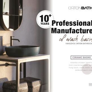 ORTONBATH™ hotel commercial Bathroom Oval mat green black Ceramic Art Basin Sink