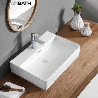 ORTONBATH™ White Glossy Diamond Shape Hot Selling Modern Hotel Basin Vanity Washbasin Sink Wash Basin OTL1275