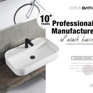ORTONBATH™ Ceramic Rectangular Hand Wash Hand basin tap hole Bathroom Designer white White marble salon equipment wash basin price
