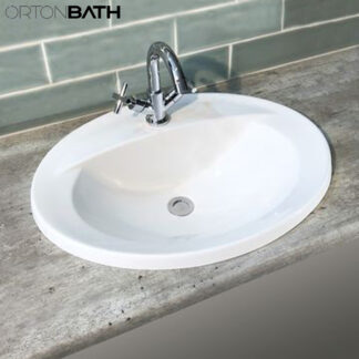 ORTONBATH™ China Stone Bathroom Drop In Hair Salon Hand Wash Basins vanity Ceramic wash hand basin drop in ceramic basin