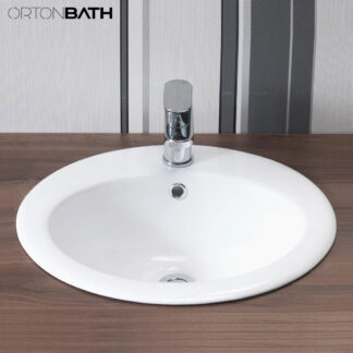 ORTONBATH™ Bathroom Drop In Hair Hand Wash Basins vanity Ceramic wash hand basin with cheap price marble granite drop in ceramic basin