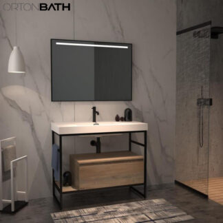 ORTONBATH™ Floor Mount Bathroom Vanity Set Bathroom Oval Mirror,  Plywood base Melamine surface Cabinet Set   OTGO4201