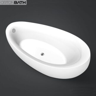 ORTONBATH™ Acrylic Freestanding Contemporary Soaking Bathtub with overflow white  OTLE1790