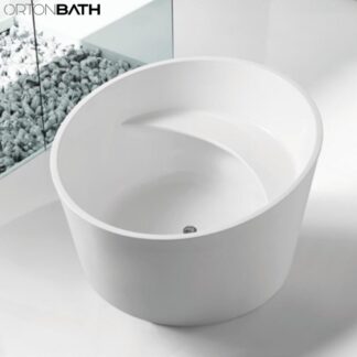 ORTONBATH™ Acrylic Freestanding Contemporary Soaking Bathtub with overflow white  OT1002