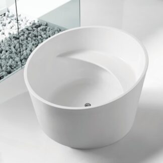 ORTONBATH™ Acrylic Freestanding Contemporary Soaking Bathtub with overflow white  OT1002