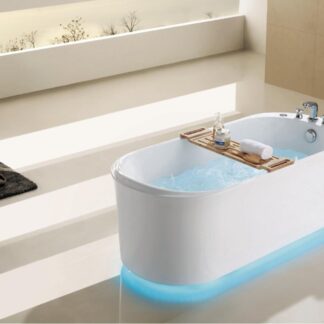 ORTONBATH™ Acrylic Freestanding Contemporary Soaking Bathtub with overflow white  OT1028