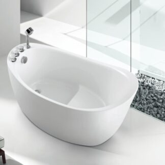 ORTONBATH™ Acrylic Freestanding Contemporary Soaking Bathtub with overflow white  OT1375J