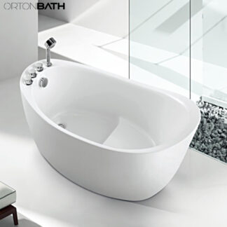 ORTONBATH™ Acrylic Freestanding Contemporary Soaking Bathtub with overflow white  OT1375J