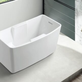 ORTONBATH™ Acrylic Freestanding Contemporary Soaking Bathtub with overflow white  OT1475