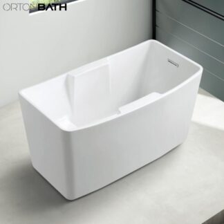 ORTONBATH™ Acrylic Freestanding Contemporary Soaking Bathtub with overflow white  OT1475