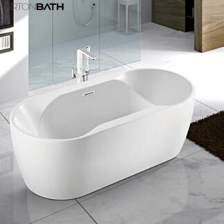 ORTONBATH™ Acrylic Freestanding Contemporary Soaking Bathtub with overflow white  OT1708