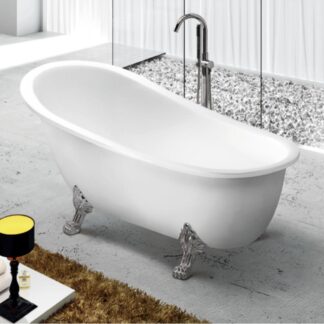 ORTONBATH™ Acrylic Freestanding Contemporary Soaking Bathtub with overflow white  OT1709Y