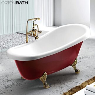 ORTONBATH™ Acrylic Freestanding Contemporary Soaking Bathtub with overflow white  OT1711