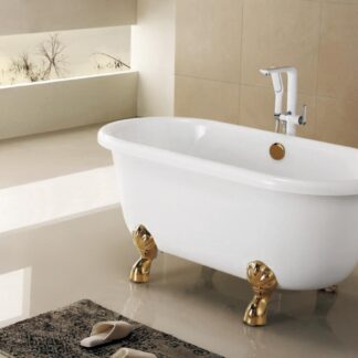 ORTONBATH™ Acrylic Freestanding Contemporary Soaking Bathtub with overflow white  OT1716