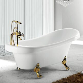 ORTONBATH™ Acrylic Freestanding Contemporary Soaking Bathtub with overflow white  OT1718H