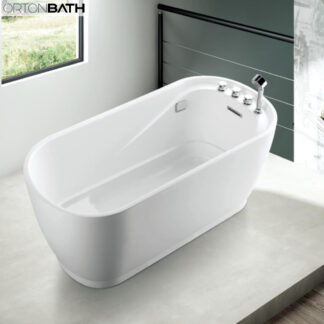 ORTONBATH™ Acrylic Freestanding Contemporary Soaking Bathtub with overflow white  OT1829J