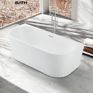 ORTONBATH™ Acrylic Freestanding Contemporary Soaking Bathtub with overflow white  OT1838