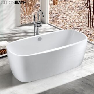 ORTONBATH™ Acrylic Freestanding Contemporary Soaking Bathtub with overflow white  OT1840