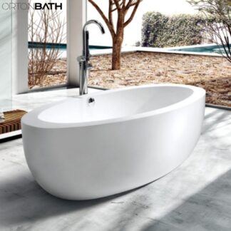 ORTONBATH™ Acrylic Freestanding Contemporary Soaking Bathtub with overflow white  OT1850