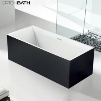 ORTONBATH™ Acrylic Freestanding Contemporary Soaking Bathtub with overflow white  OT1875