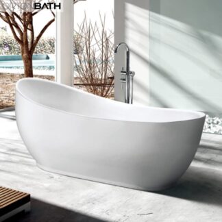 ORTONBATH™ Acrylic Freestanding Contemporary Soaking Bathtub with overflow white  OT1883A
