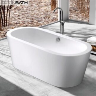 ORTONBATH™ Acrylic Freestanding Contemporary Soaking Bathtub with overflow white  OT1887