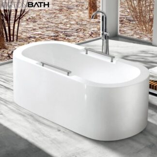 ORTONBATH™ Acrylic Freestanding Contemporary Soaking Bathtub with overflow white OT1889