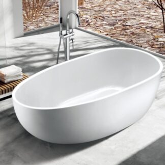 ORTONBATH™ Acrylic Freestanding Contemporary Soaking Bathtub with overflow white OT1892