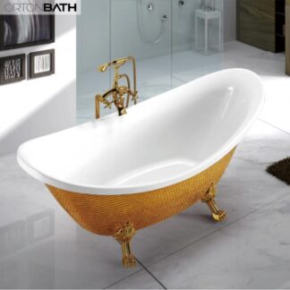 ORTONBATH™ Acrylic Freestanding Contemporary Soaking Bathtub with overflow white OT1896JT