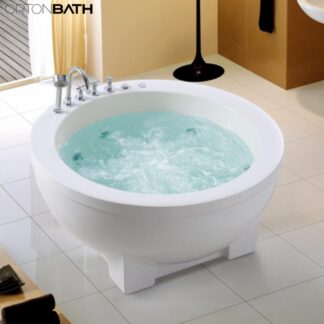 ORTONBATH™ Acrylic Freestanding Contemporary Soaking Bathtub with overflow white OT3156