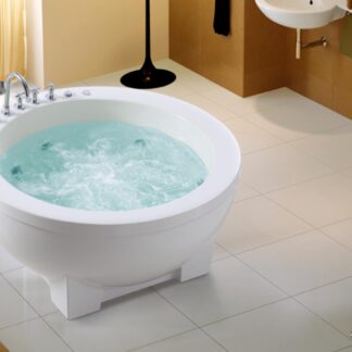 ORTONBATH™ Acrylic Freestanding Contemporary Soaking Bathtub with overflow white OT3156