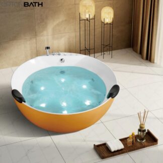 ORTONBATH™ Acrylic Freestanding Contemporary Soaking Bathtub with overflow white OT31598